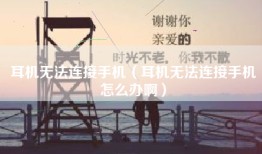 耳机无法连接手机（耳机无法连接手机怎么办啊）