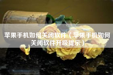 苹果手机如何关闭软件（苹果手机如何关闭软件升级提示）